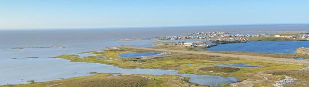 Aerial view of the Hamlet of Tuktoyaktuk 